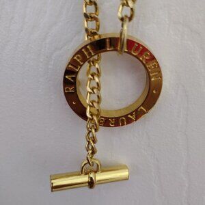 Vintage Y2K RALPH LAUREN Gold Tone Metal Chain Link Belt Toggle 43"